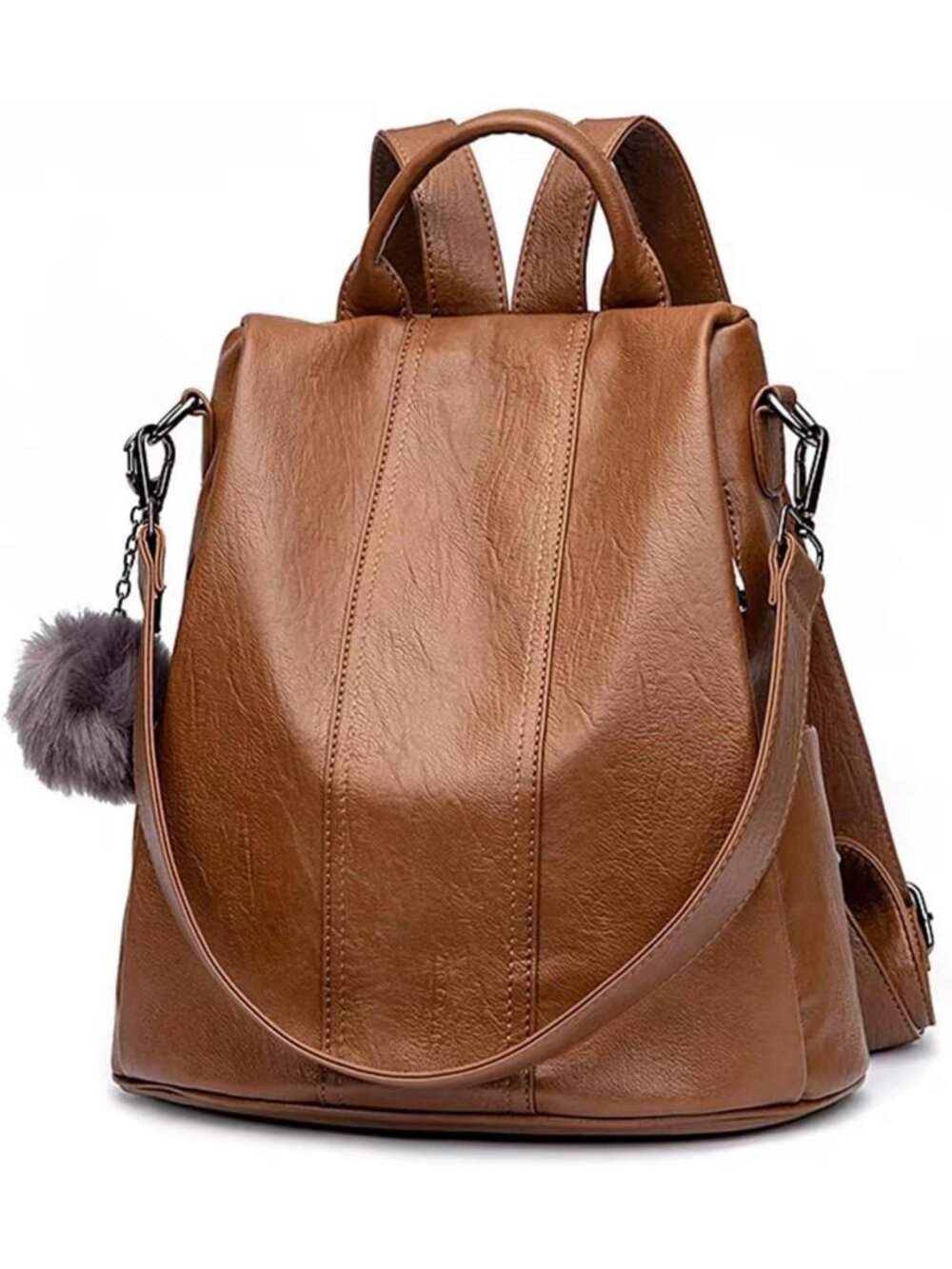Stylish Anti-Theft Convertible PU Backpack Purse | Soft Rucksack for Travel